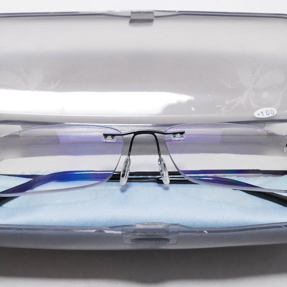 Lightweight Rimless Reading Glasses Add Power 1.0